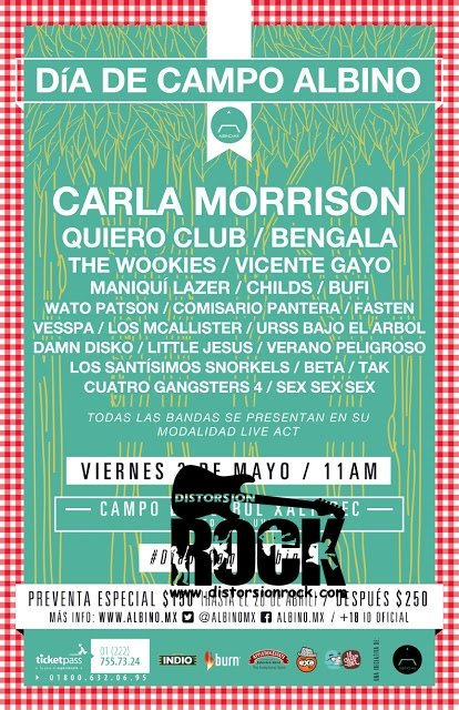 #DÍADECAMPOALBINO CARLA MORRISON, QUIERO CLUB, THE WOOKIES, BENGALA Y MÁS 6 FlyerWEB Día de Campo Albino 3
