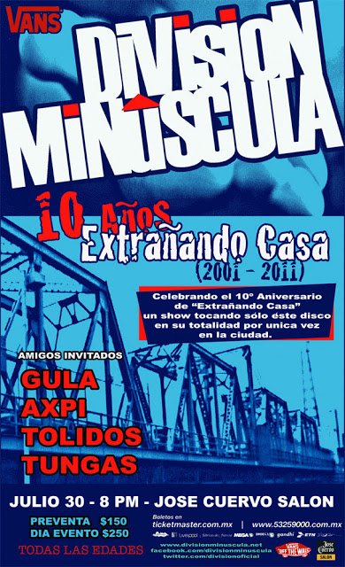 Division Minuscula 10 años extrañando casa 5 Flyer division minuscula JCS