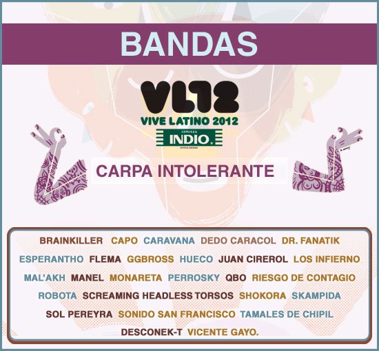 Bandas #VL12 - Carpa Intolerante 8