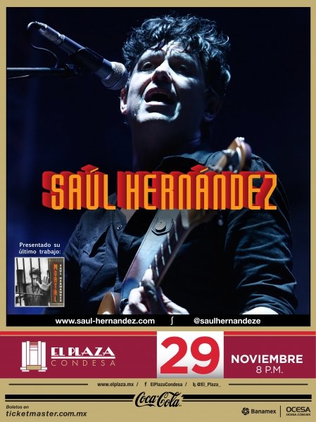 Saúl Hernández presentará nueva producción en El Plaza Condesa 2 16102014001055