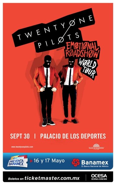 TWENTY ONE PILOTS REGRESA A MÉXICO CON "EMØTIØNAL RØADSHØW” 4 09052016142143