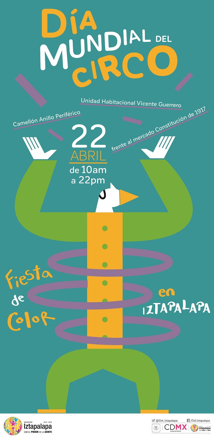 Día mundial del circo en Iztapalapa; Talleres. música y mucho mas 3 DIA MUNDIAL DEL CIRCO IZTAPALAPA CARTEL2 2017