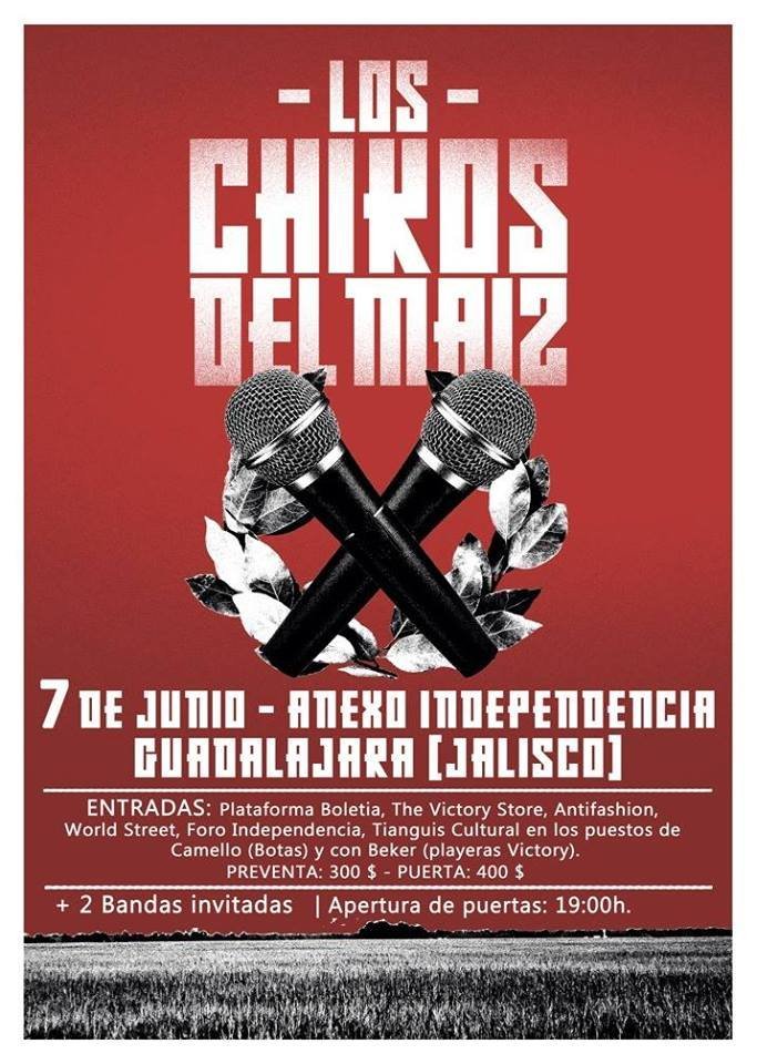 LA BANDA ESPAÑOLA CHIKOS DEL MAIZ ANUNCIA PRIMEROS CONCIERTOS EN MÉXICO 5 chikos del maiz cartel gdl anexoind 20196093755001727797679.